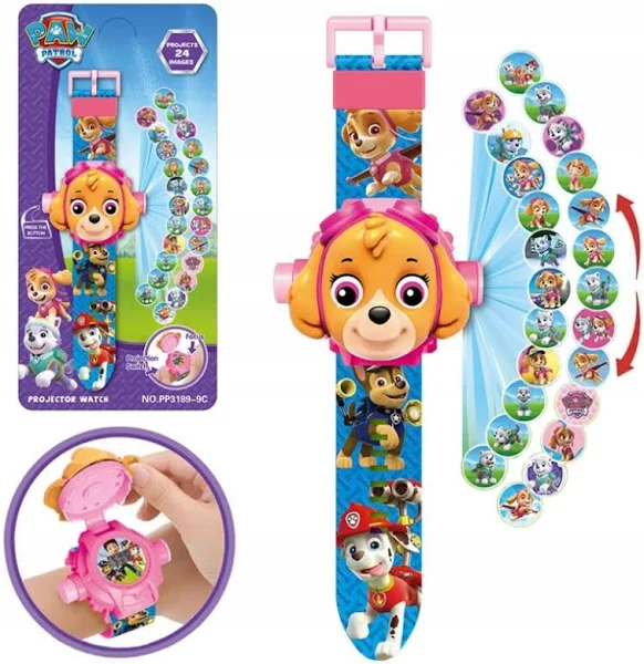 zegarek Psi Patrol paw led 3D z projektorem Skye