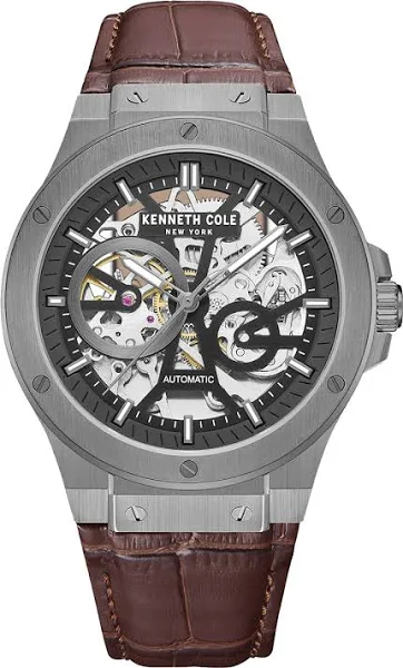 Zegarek męski KENNETH COLE KCWGE0033502 brązowy klasyczny skeleton