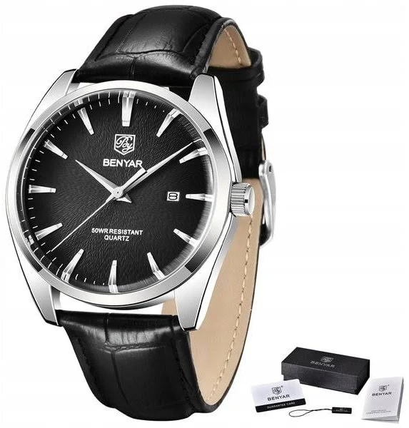 Zegarek Męski Benyar Klasyczny Datownik Pudełko