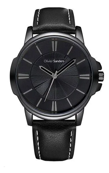 Skórzany Zegarek Męski Czarny Skóra Na Pasku Prezent Dla Taty Chłopaka