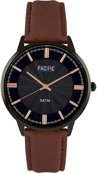 Czarny męski zegarek na pasku Pacific X0060-11