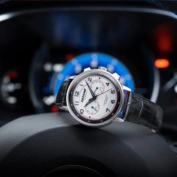 ZEZAME luksusowy zegarek wojskowy dla mężczyzn wodoodporny świecący chronograf z datownikiem męski