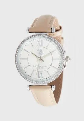 U.S. Polo Assn. Zegarek kwarcowy w kolorze srebrno-biało-beżowym rozmiar