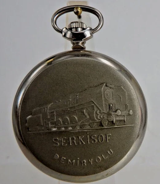 Rosyjski kolejarz Zegarek kieszonkowy Molnija Typ "serkisof" Stal