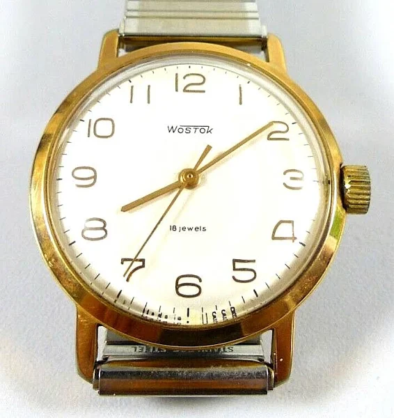 Wostok rosyjski zegarek na rękę 18 kamieni kaliber 2209 z metalową