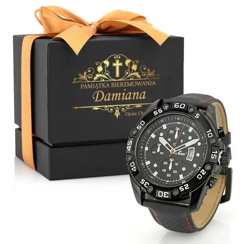 Zegarek męski g.rossi + grawer box na bierzmowanie