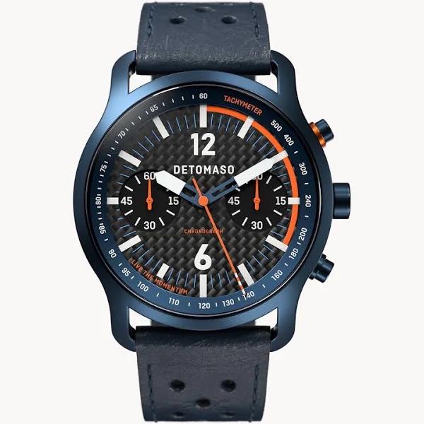 Zegarek męski Ciemnoniebieski Chronograf obudowa ze stali chirurgicznej