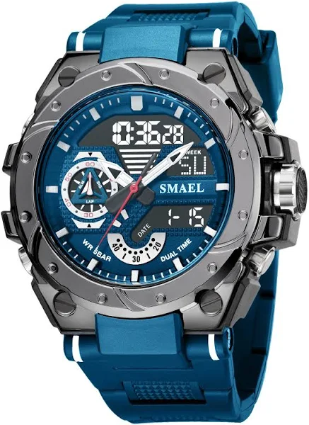 Zegarek Męski Smael Militarny Sportowy Wodoodporny SMAEL 8060 NIEBIESKI