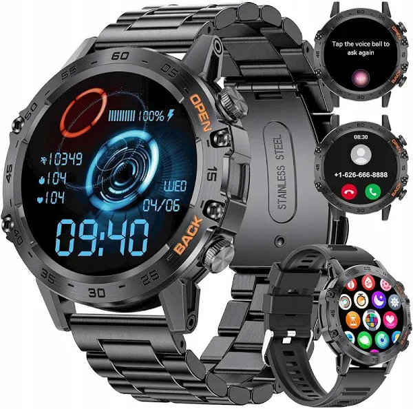 Zegarek Taktyczny Adventure Wojskowy Wielofunkcyjny Black Wodoodporny