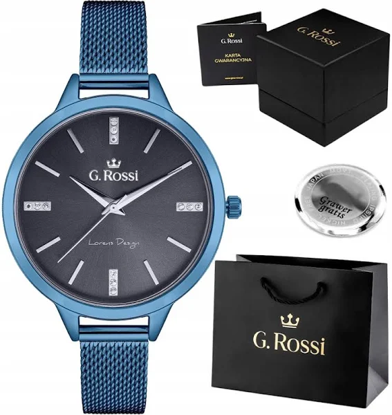 zegarek damski G. Rossi siatka mesh +grawer