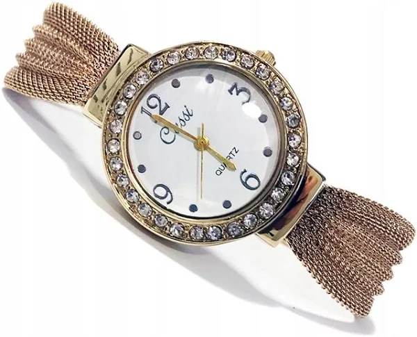 Zegarek damski Cussi bransoleta srebrny złoty