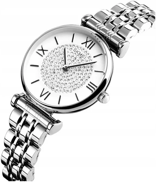 Zegarek damski Skmei bransoleta srebrny złoty