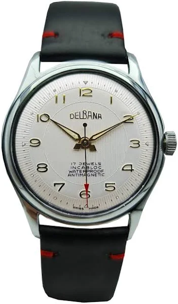 Odrestaurowany Zegarek DELBANA z giloszem prążkowanym