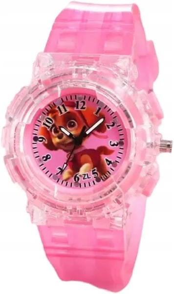 zegarek paw Psi Patrol dla dziewczynki Skye ledowy