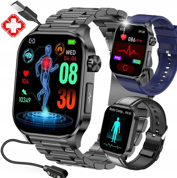 Smartwatch Męski Zegarek Ekg Cukru Ciśnienie Rozmowy