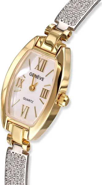 Damski złoty zegarek z cyrkoniami w bransolecie