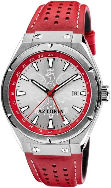 Zegarek męski Aztorin Sport Biało-Czerwony