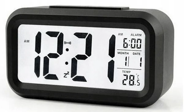 Różowy Zegar Elektroniczny z Termometrem i Budzikiem Zegar Budzik