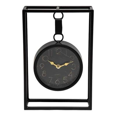 Zegar stołowy metalowy czarny
