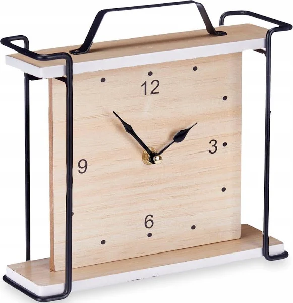 Giftdecor Zegar stojący na komodę kwadratowa tarcza