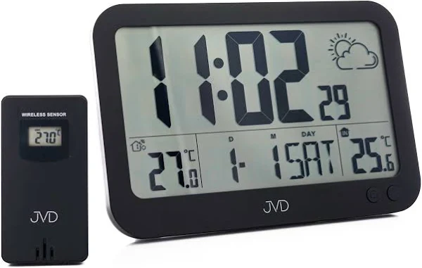 Zegar cyfrowy sterowany radiowo z termometrem JVD RB3565.1