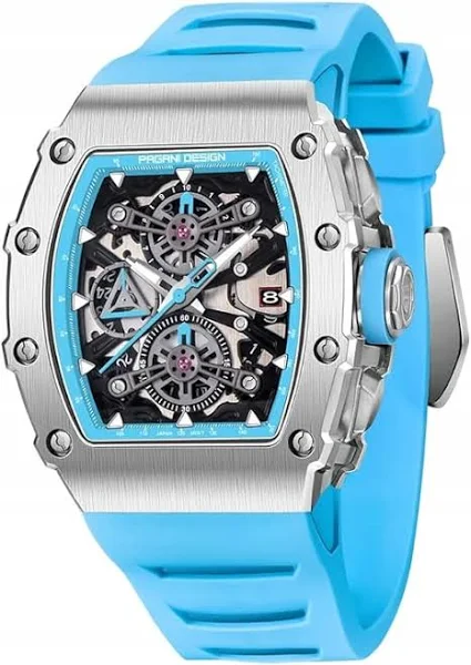 Zegarek Męski Pagani Niebieski Kwarcowy Szkiełko Szafirowe Analogowy