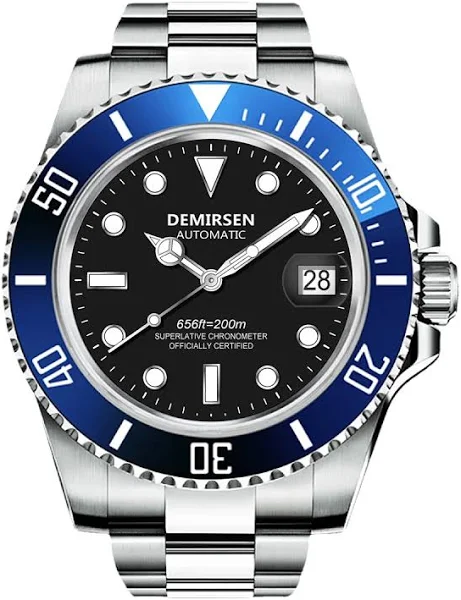 Demirsen Drop Shipping luksusowy szafirowe szkło zegarek automatyczny wodoodporny zegarek
