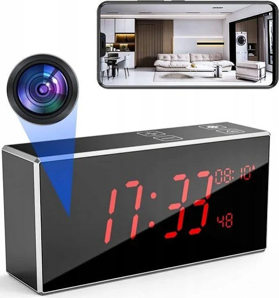 Budzik Z Ukrytą Mini Kamerą Szpiegowską Zegar Wifi