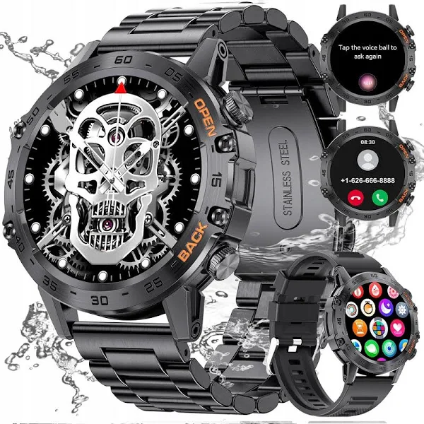 Mocny Wojskowy Zegarek Męski Smartwatch Rozmowy Sms Polskie Menu