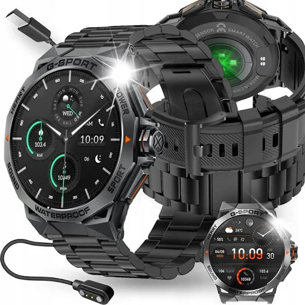 Smartwatch Zegarek Męski Menu Polskie Sport Puls Rozmowy Smart Watch Amoled