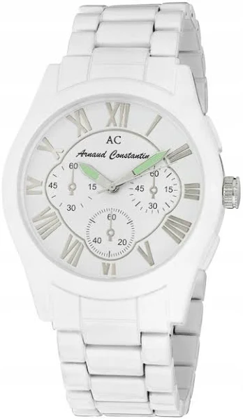 Zegarek męski analog bransoleta biały złoty