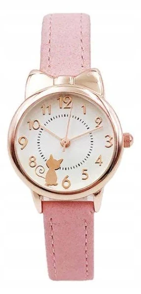 zegarek dla dziewczynki kotek kot różowy