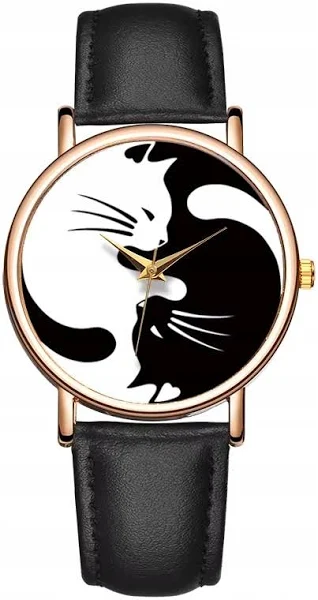 zegarek na rękę damski kotki z kotami kot yin