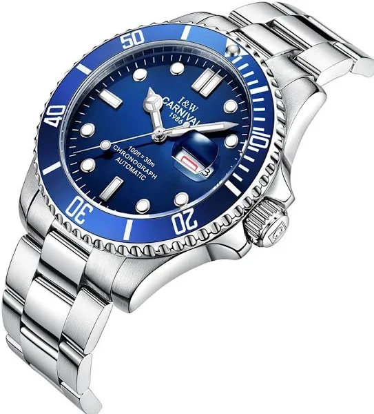 Szwajcaria karnawał męskie zegarki Top marka luksusowy automatyczny zegarek mechaniczny pełny