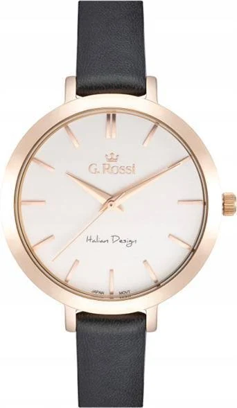 Złoty Zegarek damski z Czarną tarczą cienki pasek modny