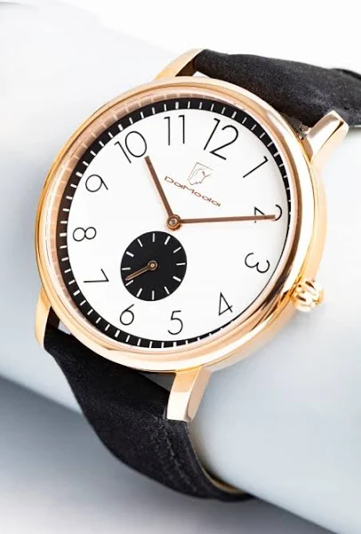 DaModa Sporta zegarek damski Czarny koperta z różowego złota mała sekunda