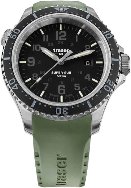Zegarek Traser TS-109377 v / P67 SuperSub Diver Black T25 Rubber Strap / męski