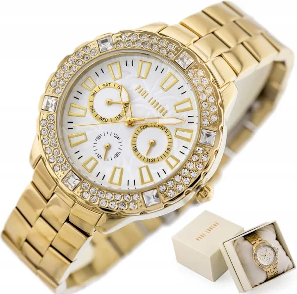 Złoty Zegarek Damski Paul Lorens zg518b +pudełko Torebka Komplet