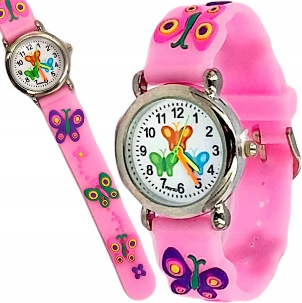 Zegarek Dla Dziecka Dziewczynki Kwiatki Motylki