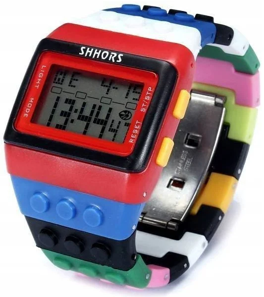 Zegarek Dla Dzieci Dziecięcy Klocki Elektroniczny Kolorowy