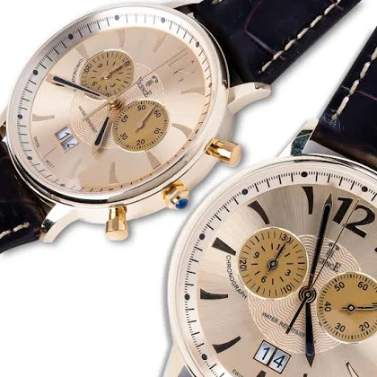 Zegarek złoty vicence chronograf grawer 14kr