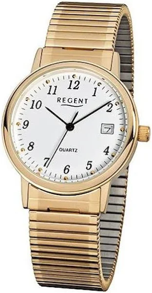 zegarek na rękę Regent złoty F-707 męski analogowy zegarek kwarcowy URF707