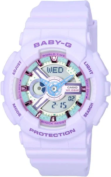 Casio Baby-G Analogowy Cyfrowy Pastel Spełnia Metaliczny Kwarc BA-110XPM-6A BA110XPM-6 100M Damski Zegarek