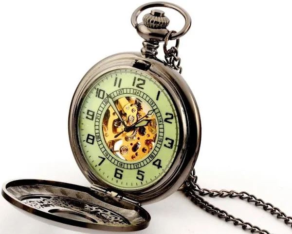 Empik Zegarek na łańcuszku Rzeźbiona czerń