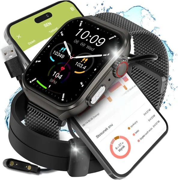Smartwatch Do Pomiaru Cukru Glukozy Ekg Puls Ciśnienie Rozmowy Ekran Hd