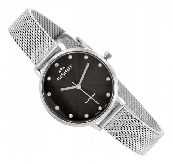 Szwajcarski Zegarek damski Bisset BIS1210 szafir swiss box +Grawer