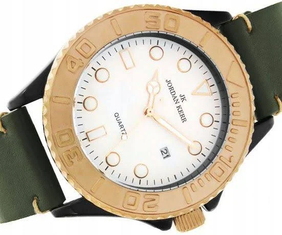 Stylowy Duży Zegarek Damski Jk z Datownikiem