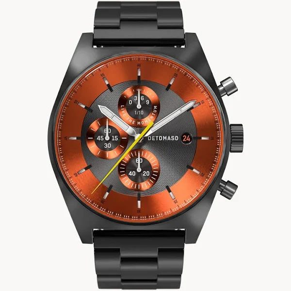 Zegarek męski Szary Chronograf koperta ze stali chirurgicznej szafirowe szkło hartowane