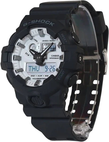 Casio G-Shock Analogowy Cyfrowy Pasek z Żywicy Biała Tarcza Kwarcowy Zegarek Męski GA-700WD-1A 200M