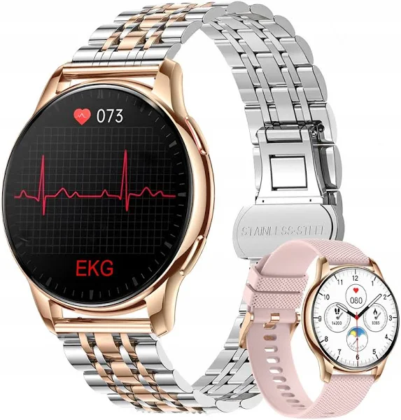 SmartWatch Ekg Zegarek Damski Bmi Pomiar Glukozy Amoled Rozmowy Ciśnienie